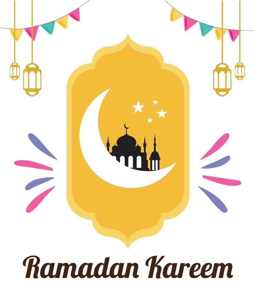 Decorative greeting for Ramadan Kareem vector