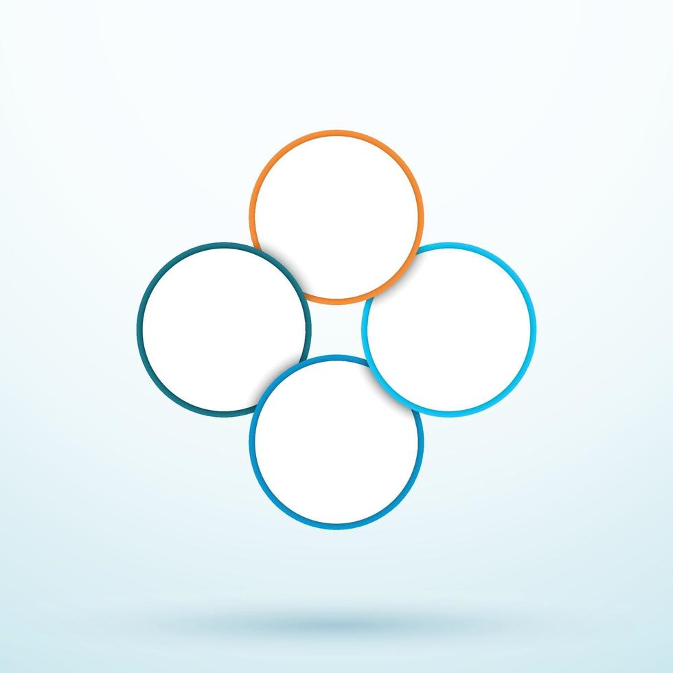 Infographic Four Circle Diagram Linked Segments Template vector