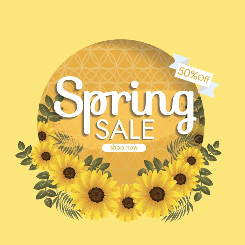 Florals hello spring background for holidays mood vector