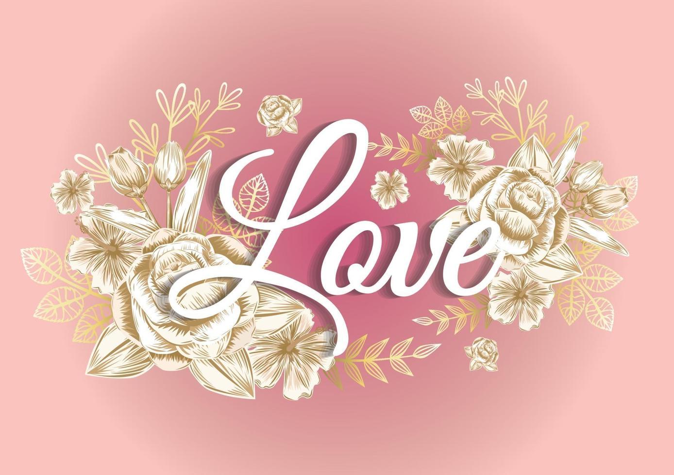 Rose frame and gold elements labels for wedding card or thank you card vector