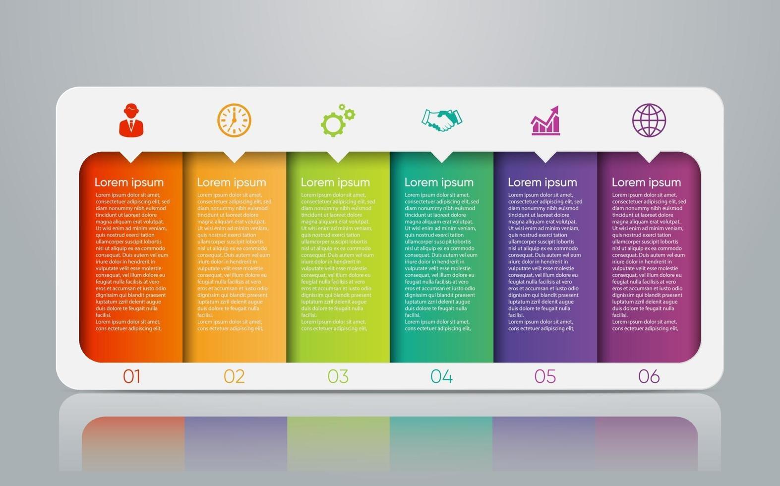 Modern Infographic Connection Template With 6 Options vector