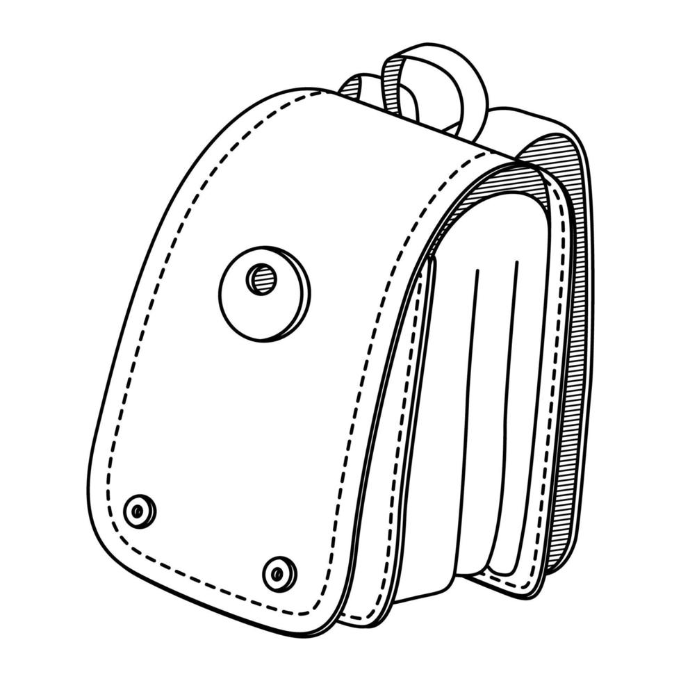 vector icono de mochila dibujado a mano. Ilustración de contorno vectorial de mochila sobre fondo blanco. De vuelta a la escuela