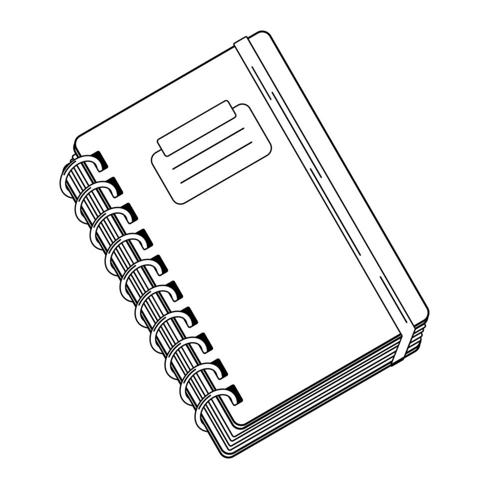 Line drawing notebook icon vector