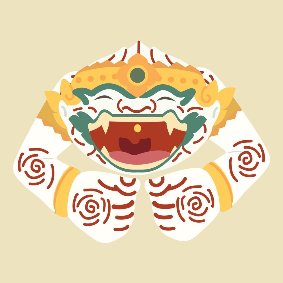 Hanuman sleeping Thai character vector