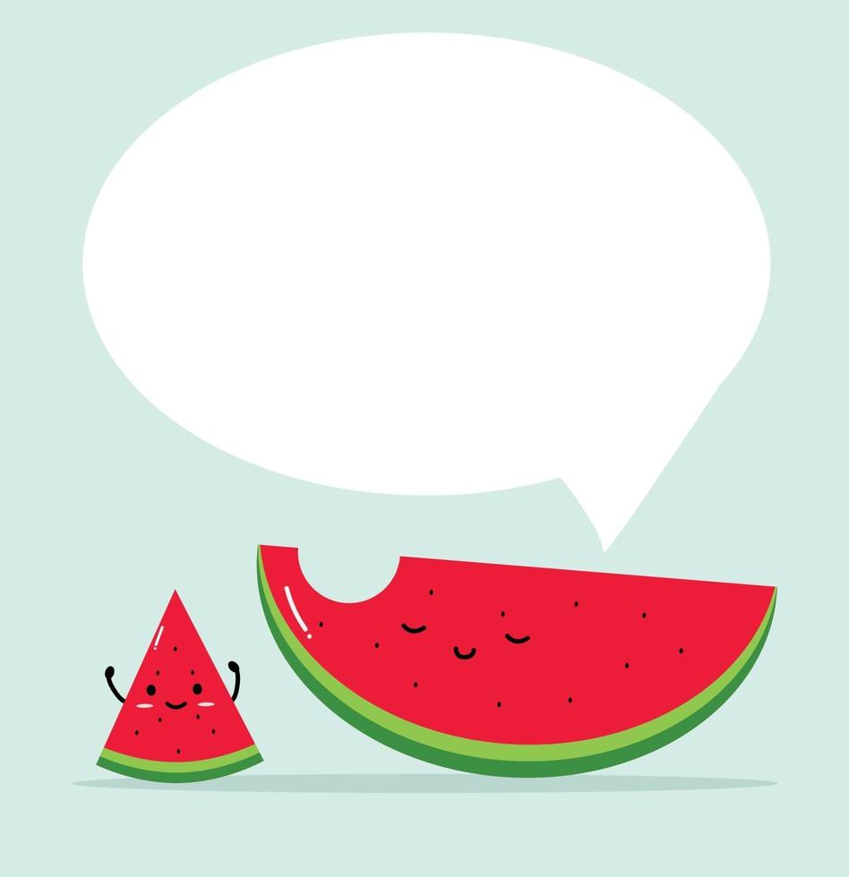 Funny watermelon cartoon with bubble vector