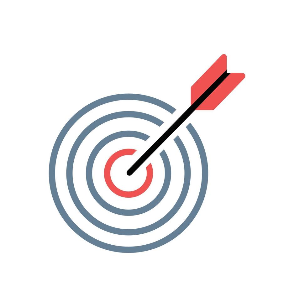 target red with arrow line icon sign vector