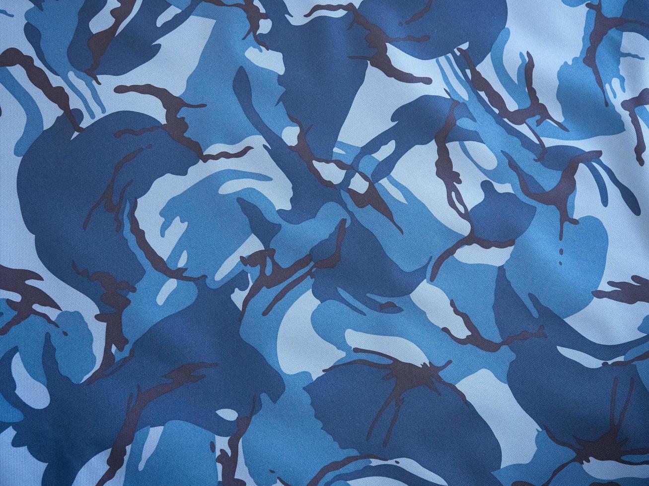 Blue-black camouflage dense fabric photo