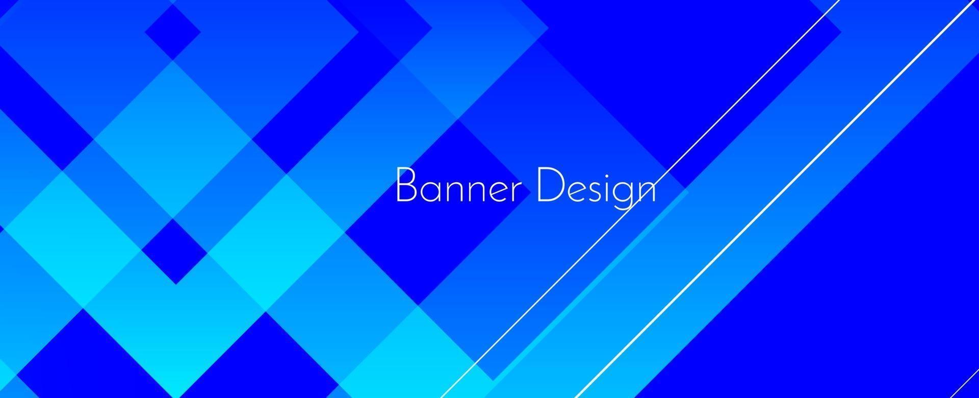 Fondo de diseño de banner moderno decorativo azul geométrico abstracto vector