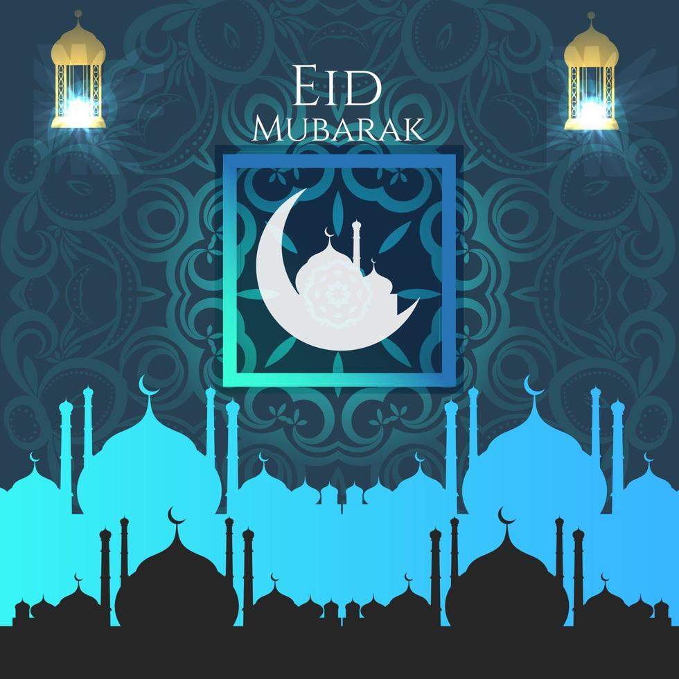 Eid Mubarak festival decorative background vector