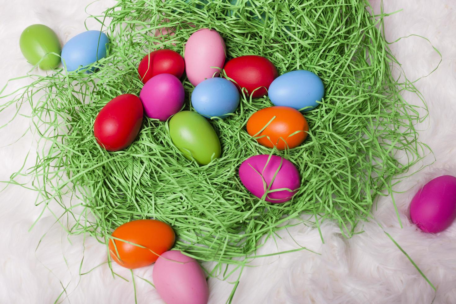 Easter eggs isolated on white background photo