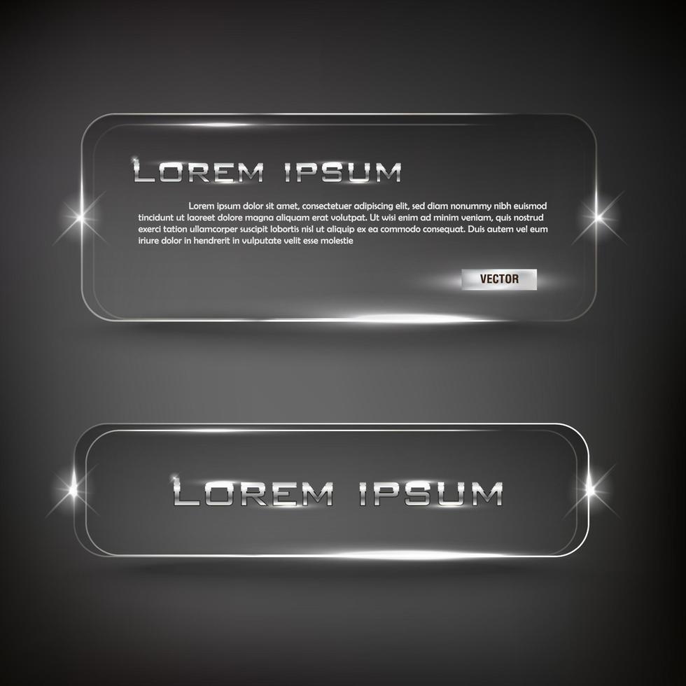 Silver square glossy web buttons vector