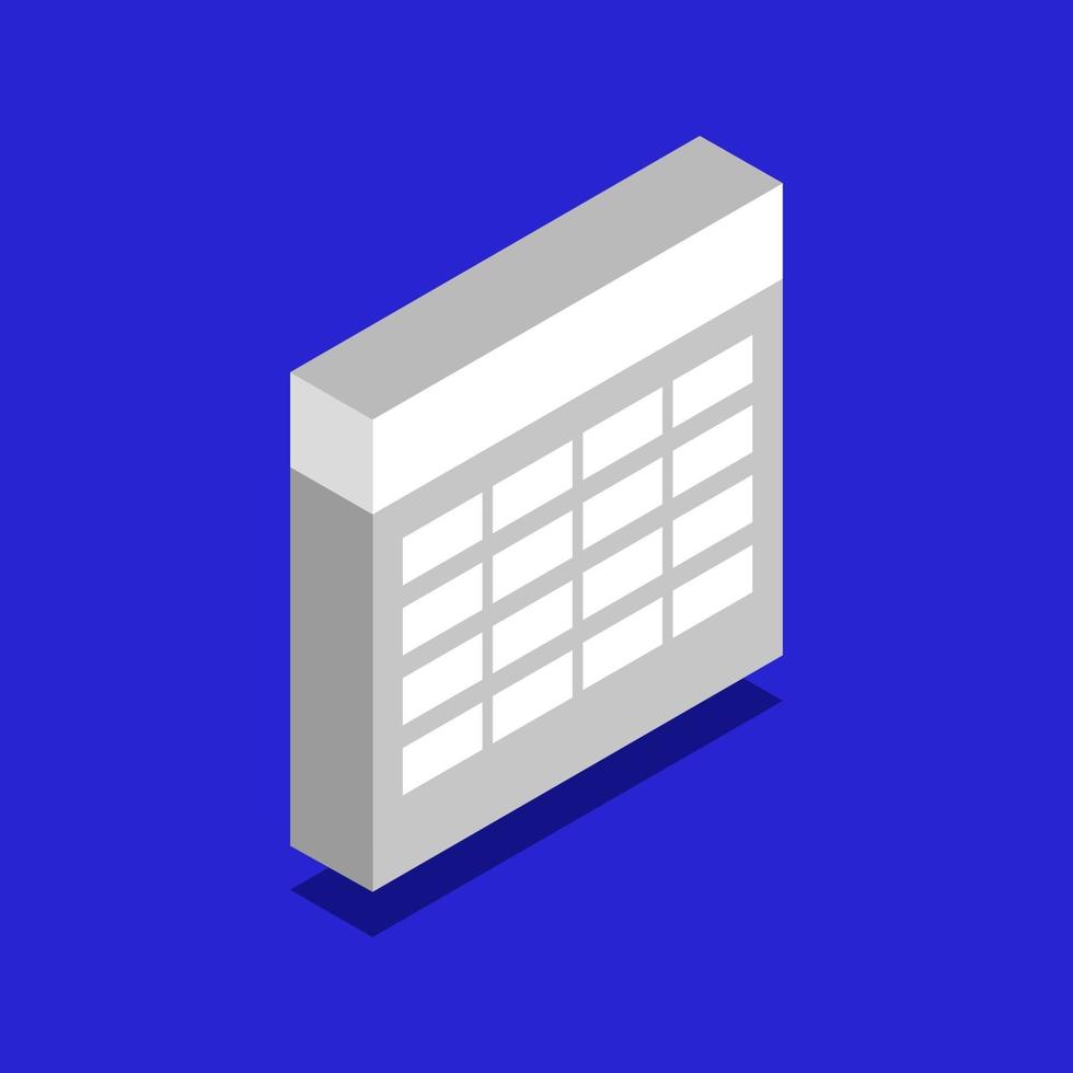 Isometric Calendar On Background vector