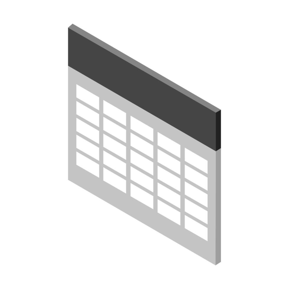 Isometric Calendar On Background vector