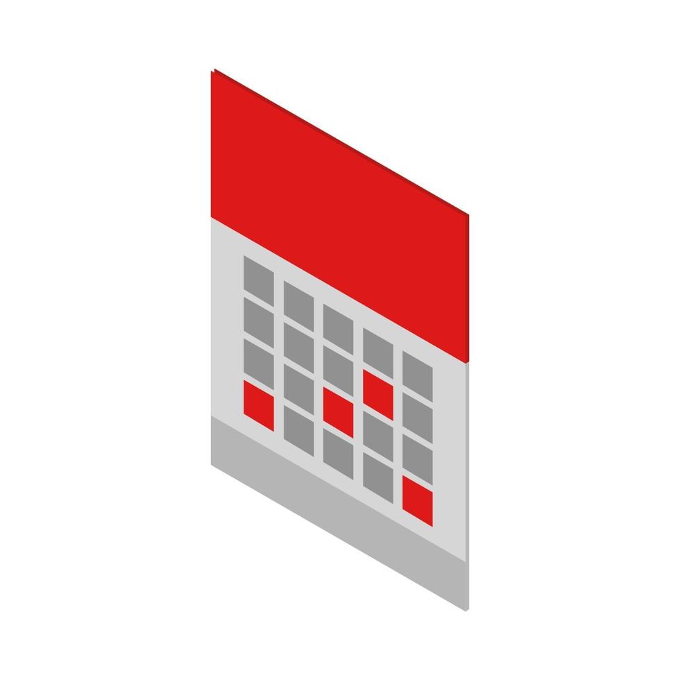 Isometric Calendar On Background vector