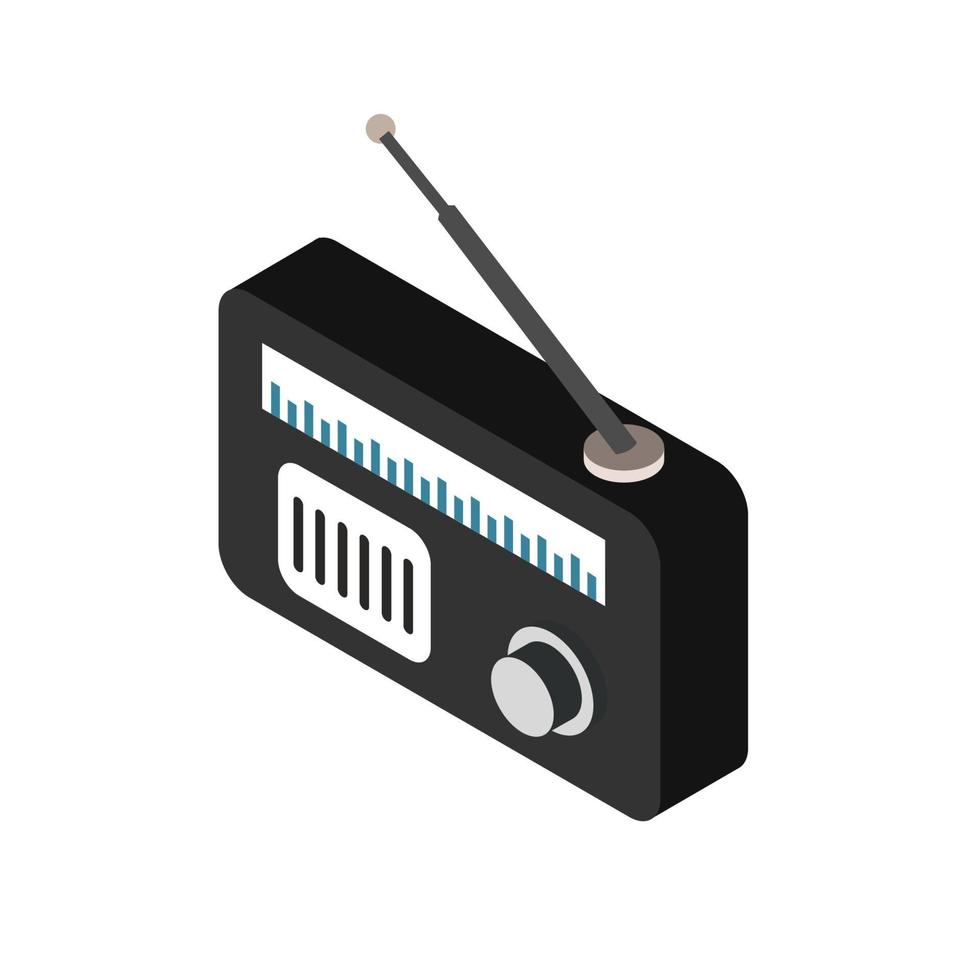 Isometric Radio On Background vector