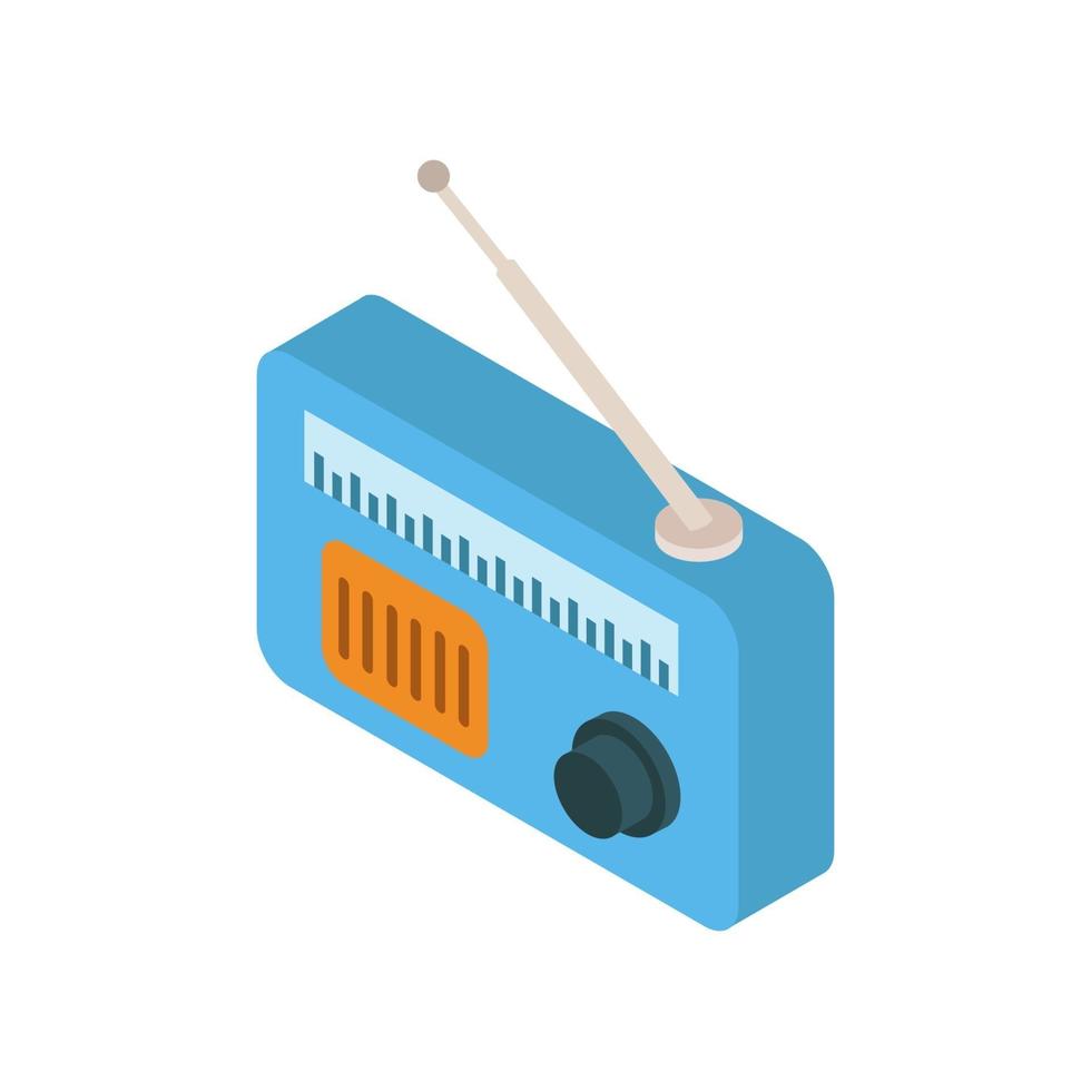 Isometric Radio On Background vector