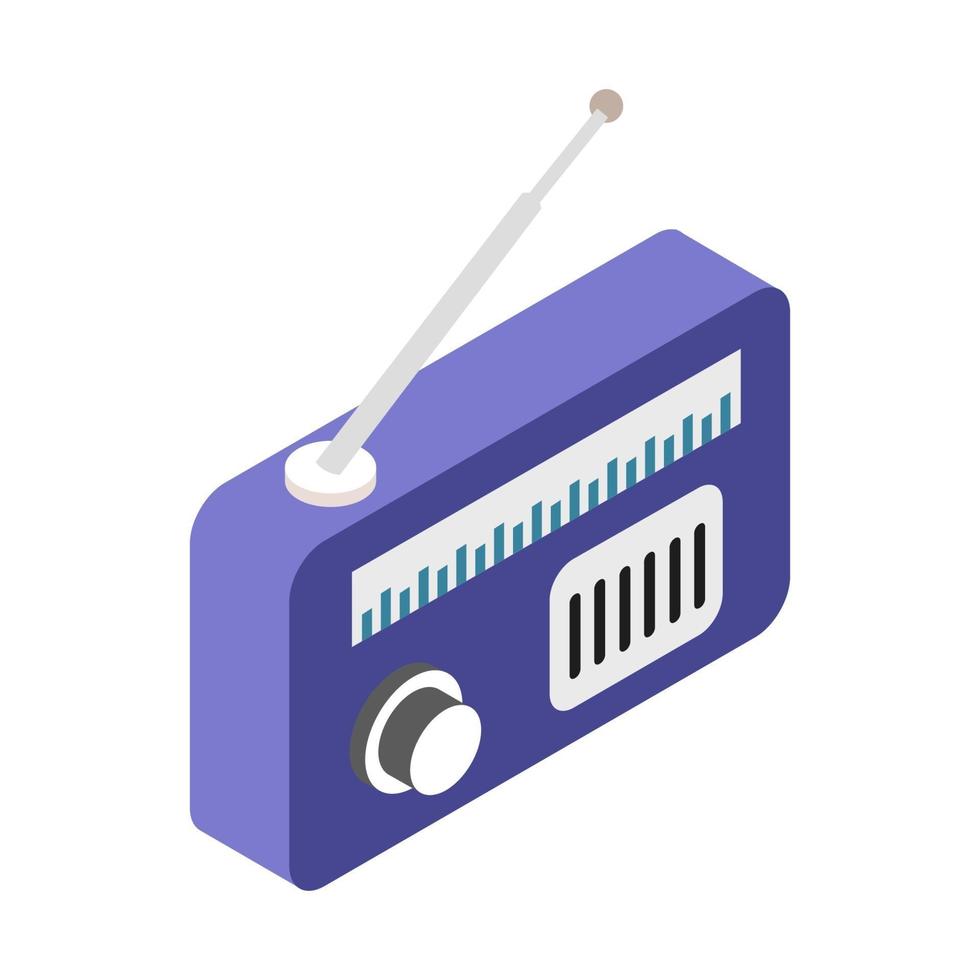 Isometric Radio On Background vector