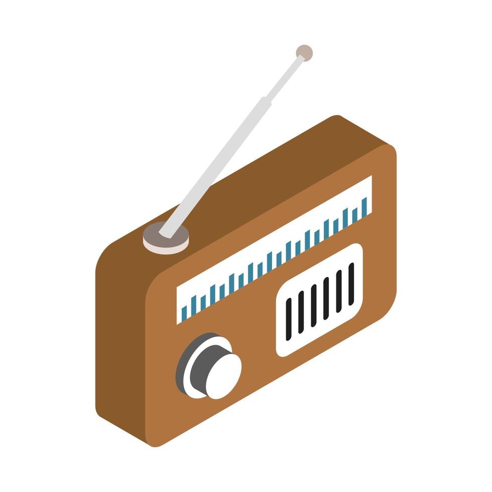 Isometric Radio On Background vector