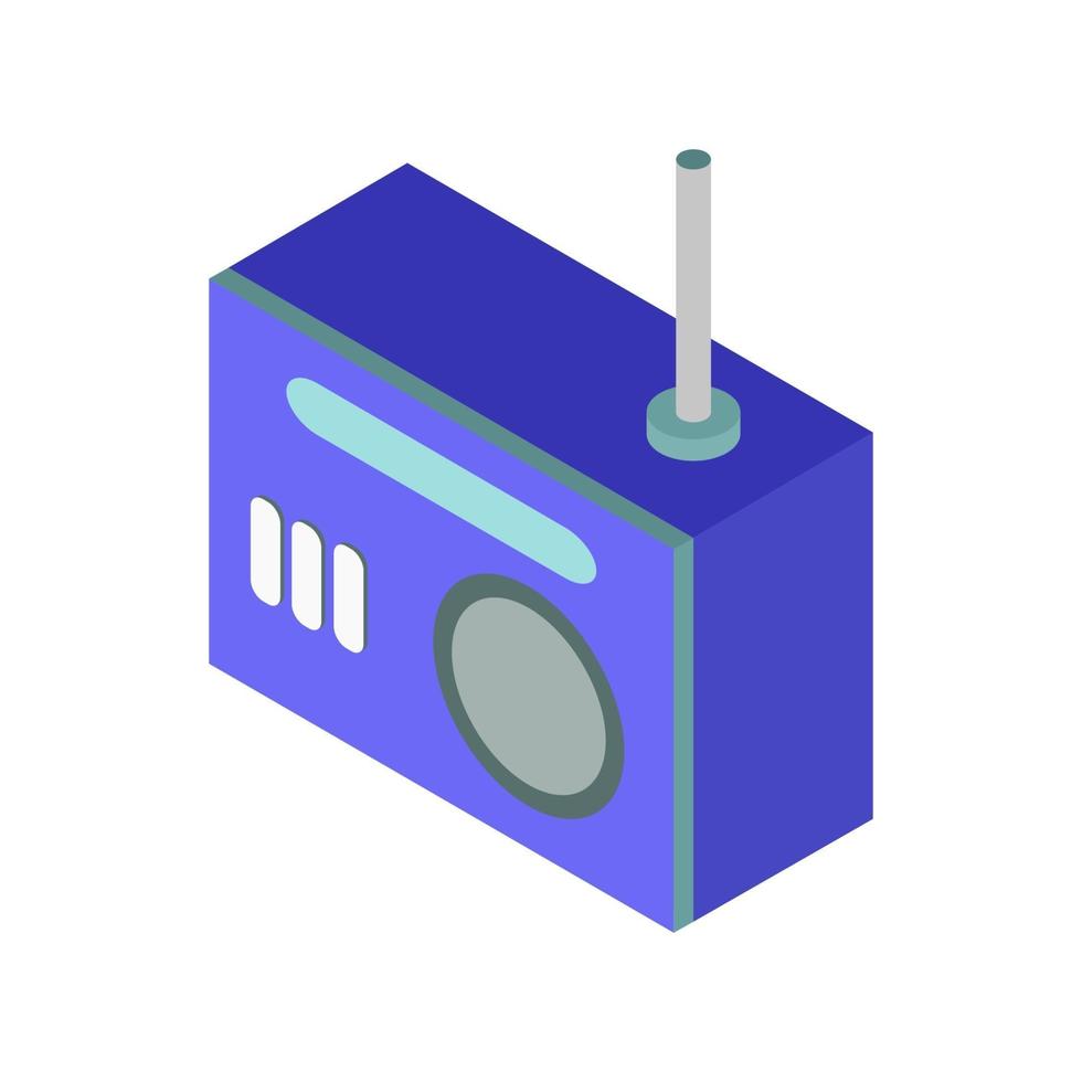 Isometric Radio On Background vector