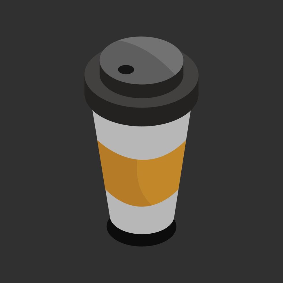 taza de café isométrica en el fondo vector