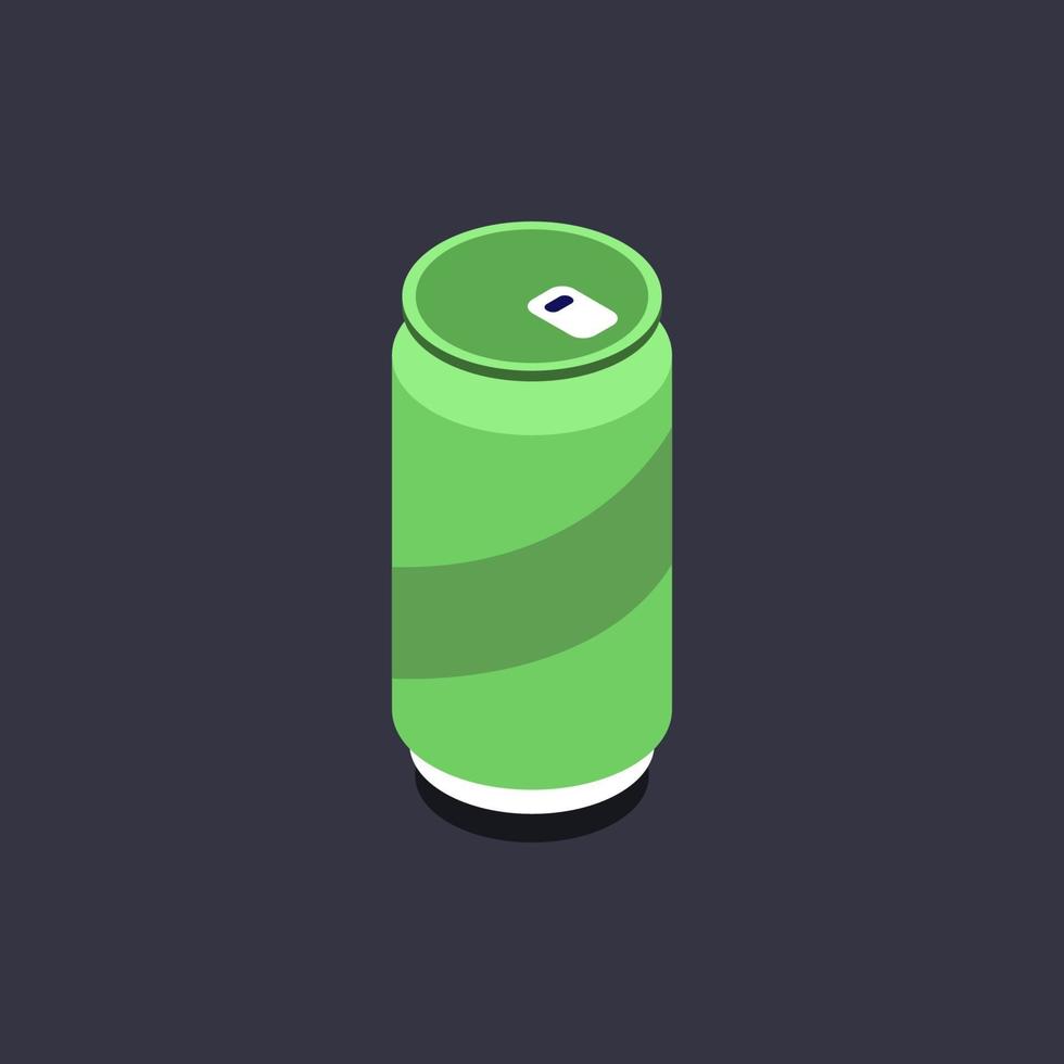 Isometric Can On Background vector