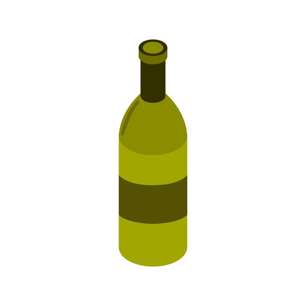 Isometric Wine Bottle On Background vector