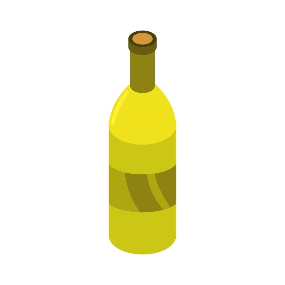 Isometric Wine Bottle On Background vector