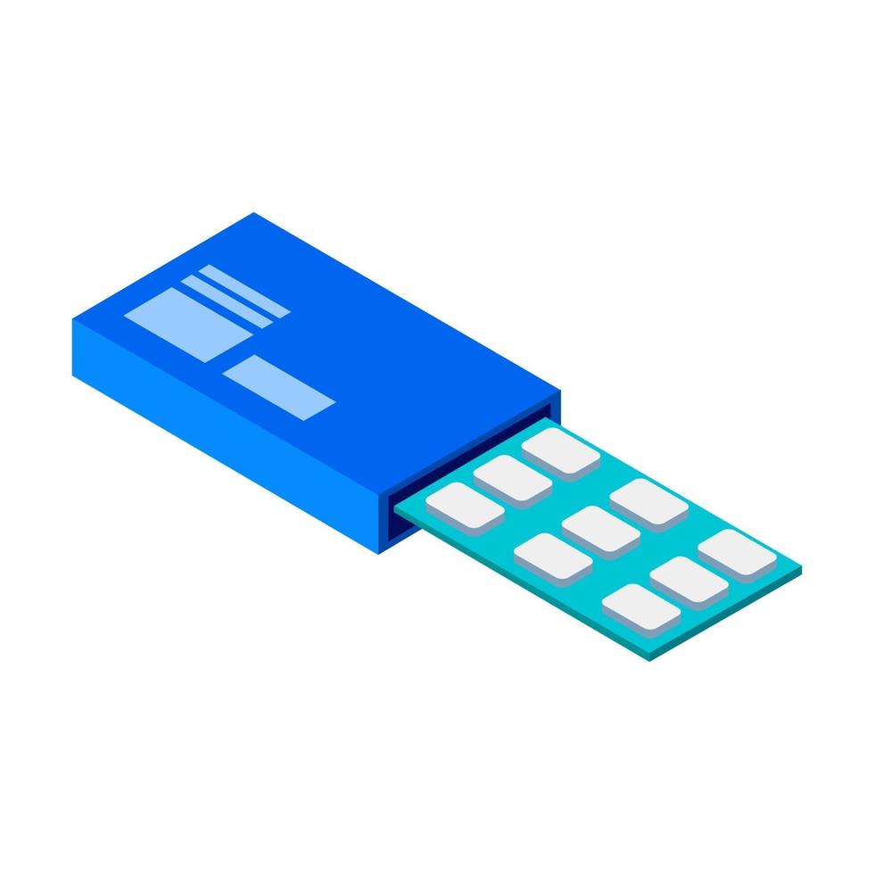 Isometric Pill On Background vector