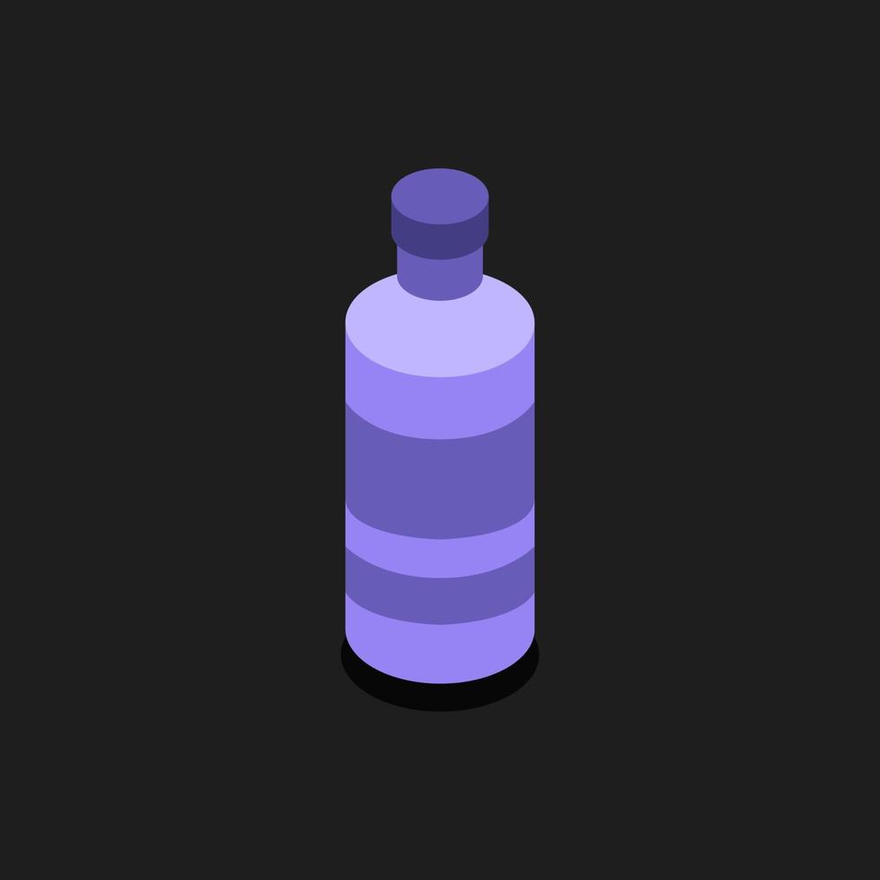 Isometric Medical Bottle On Black Background vector