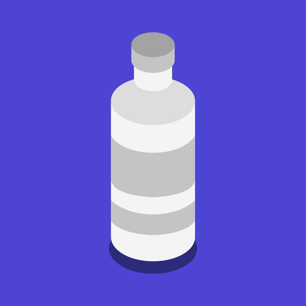 Isometric Medical Bottle On Blue Background vector