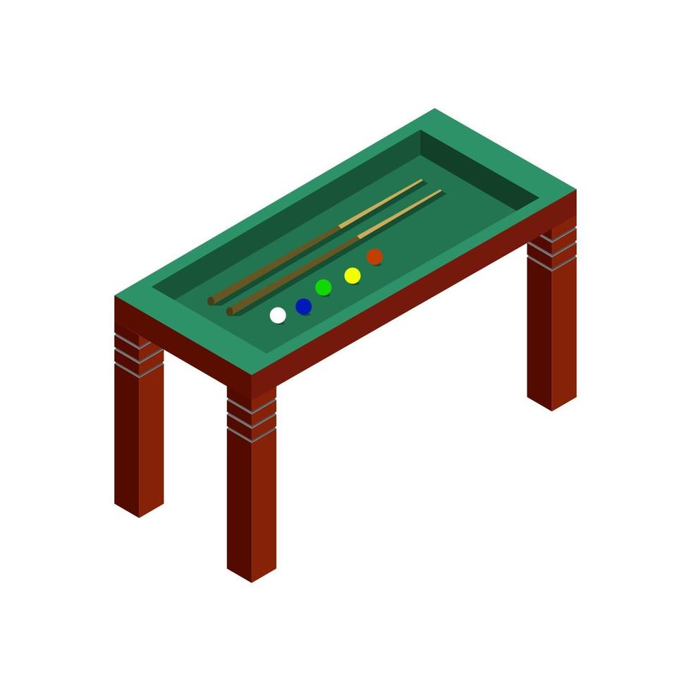 Isometric Billiard Table On White Background vector