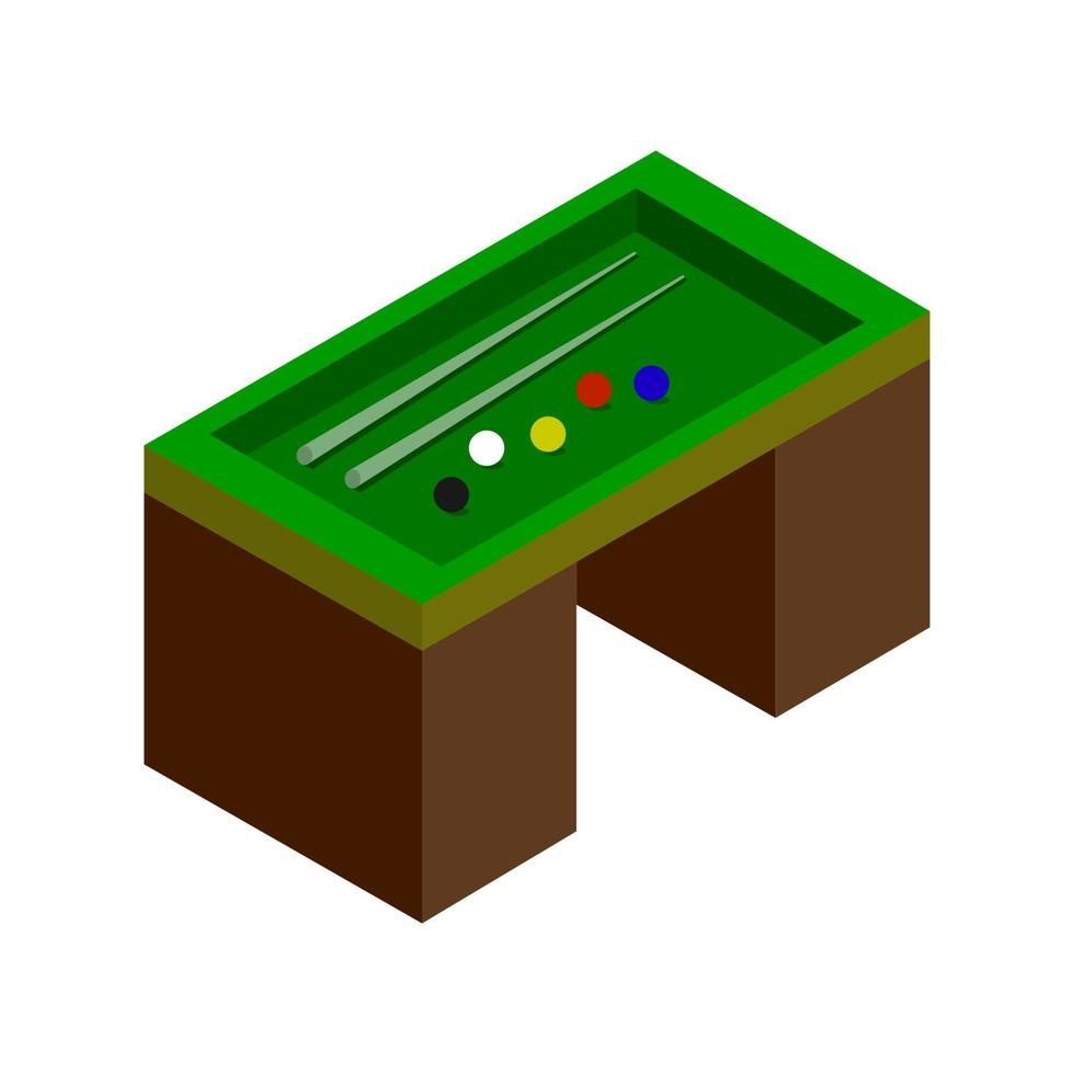 Isometric Billiard Table On White Background vector