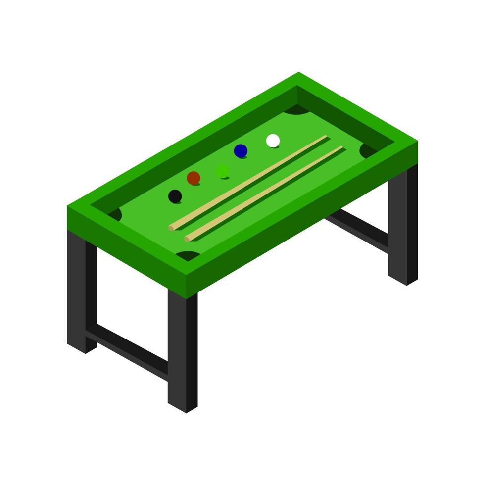 Isometric Billiard Table On White Background vector