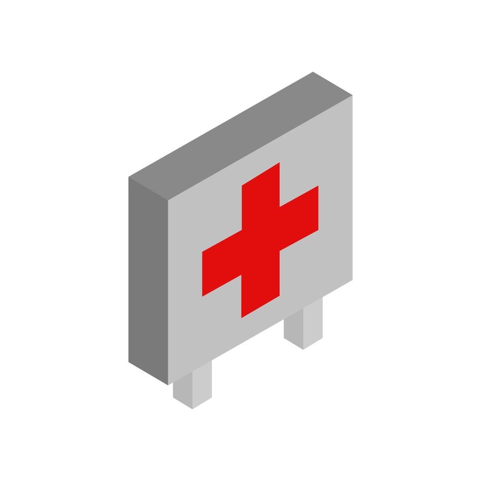 Isometric Medical Cross On White Background vector