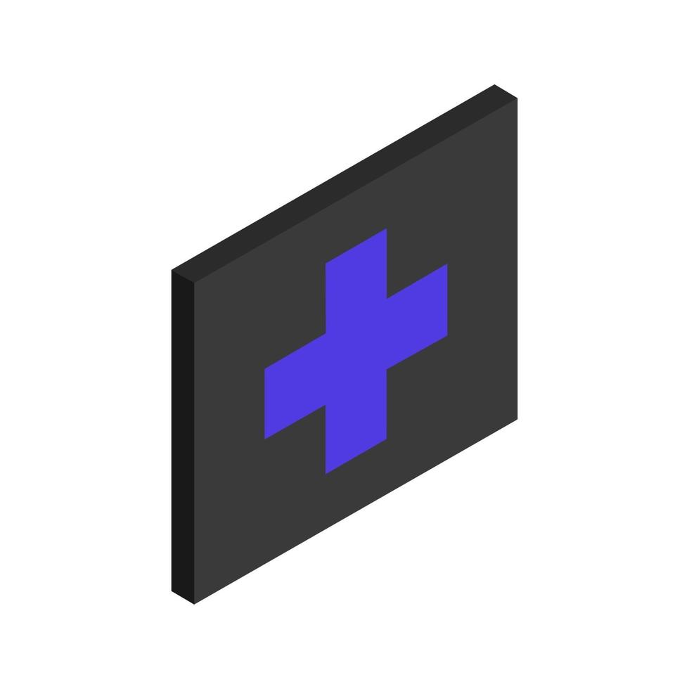 Isometric Medical Cross On White Background vector