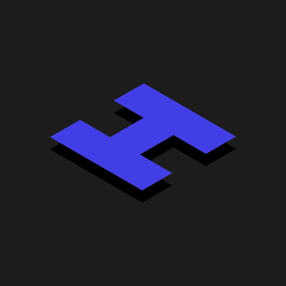 Isometric Hospital Lettering Symbol On Black Background vector