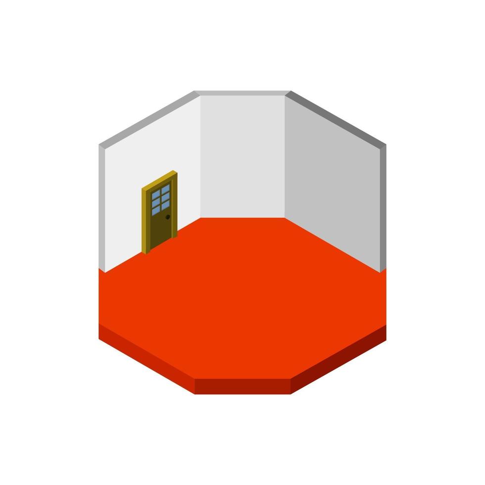 Isometric Empty Room On White Background vector