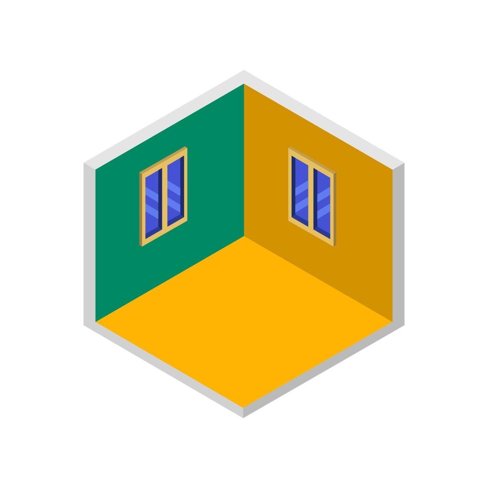 Isometric Empty Room On White Background vector