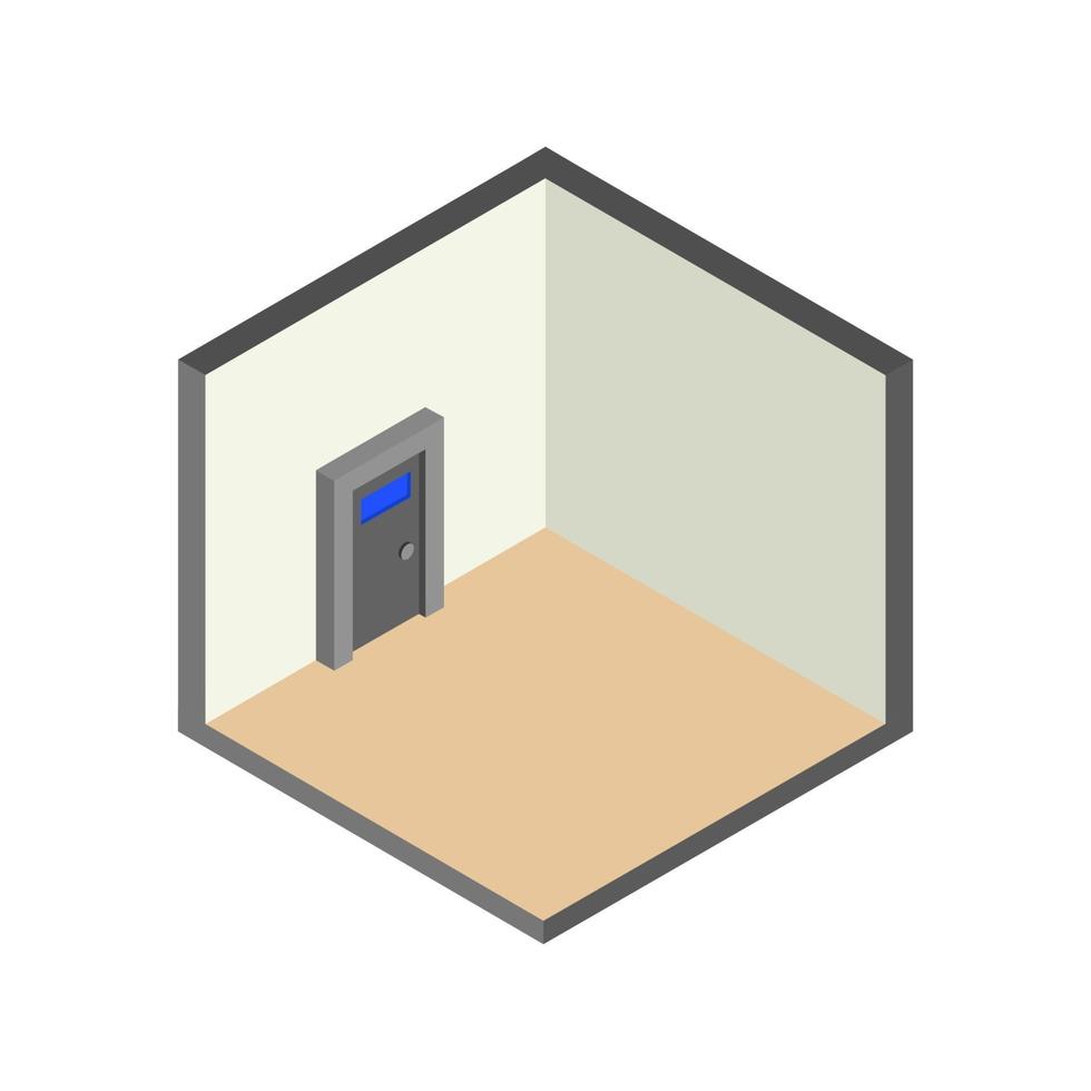 Isometric Empty Room On White Background vector