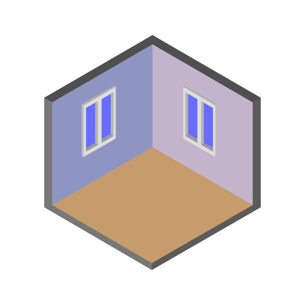 Isometric Empty Room On White Background vector