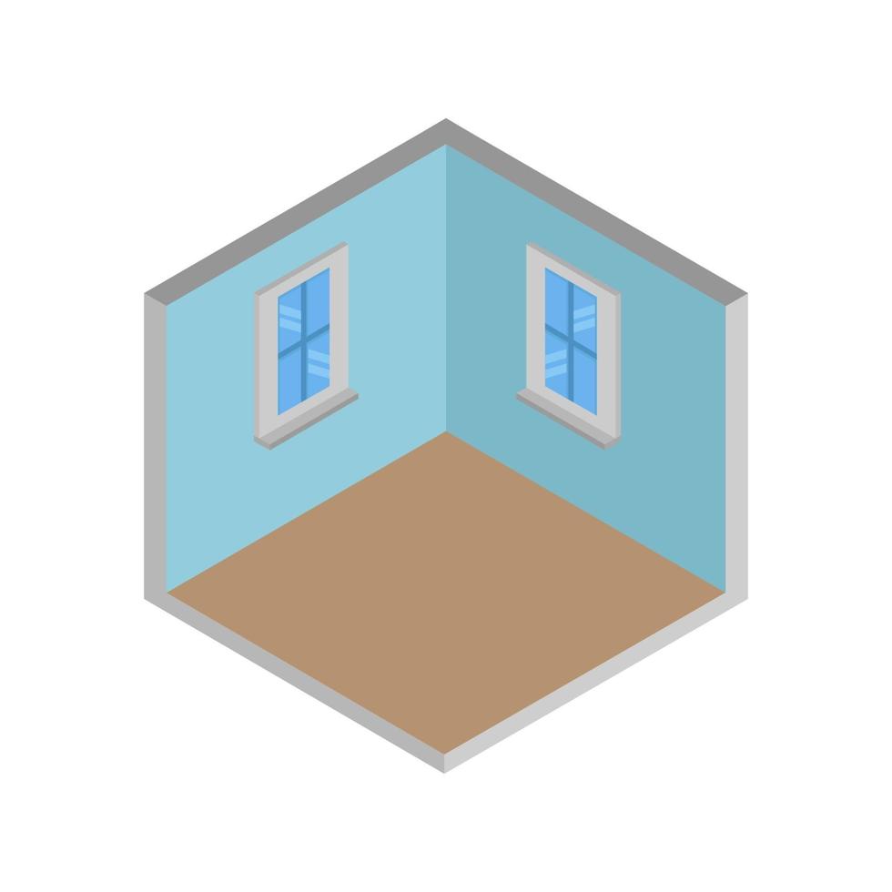 Isometric Empty Room On White Background vector