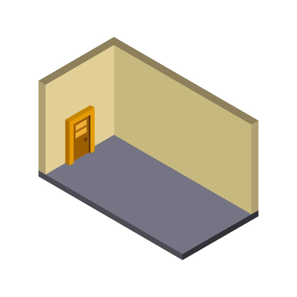 Isometric Empty Room On White Background vector