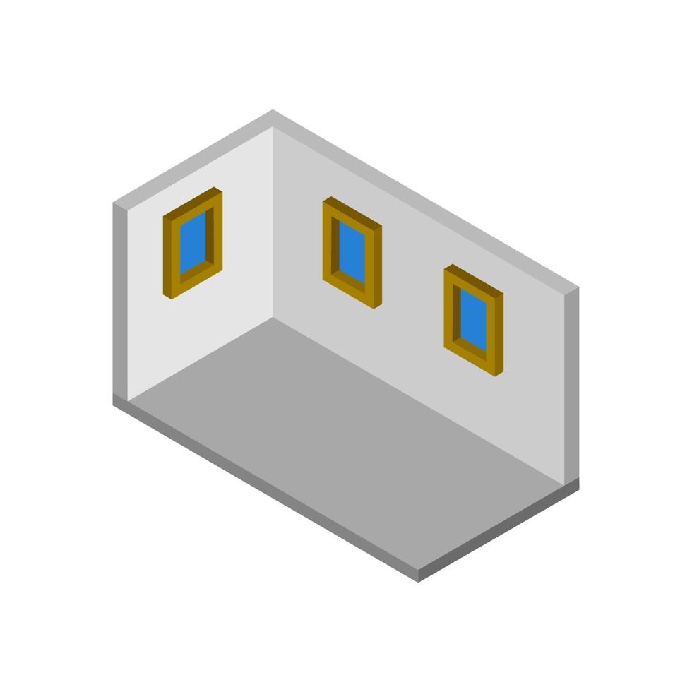 Isometric Empty Room On White Background vector