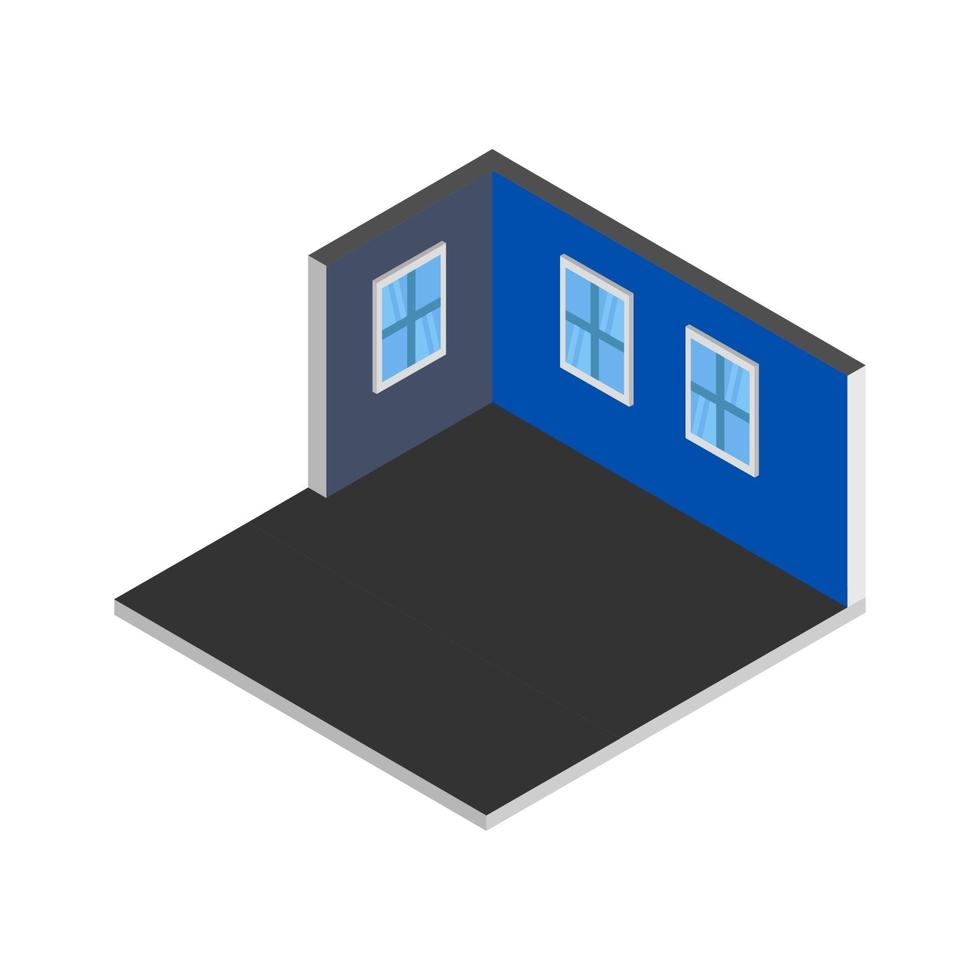 Isometric Empty Room On White Background vector