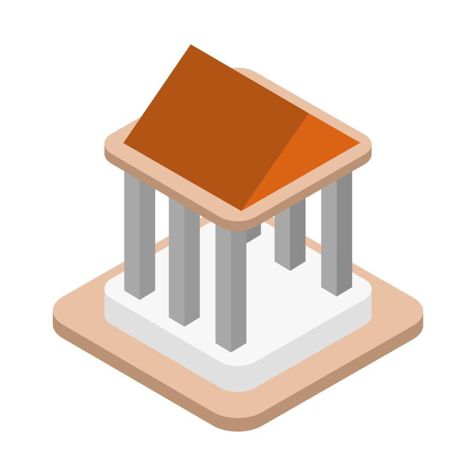 Isometric Temple On White Background vector