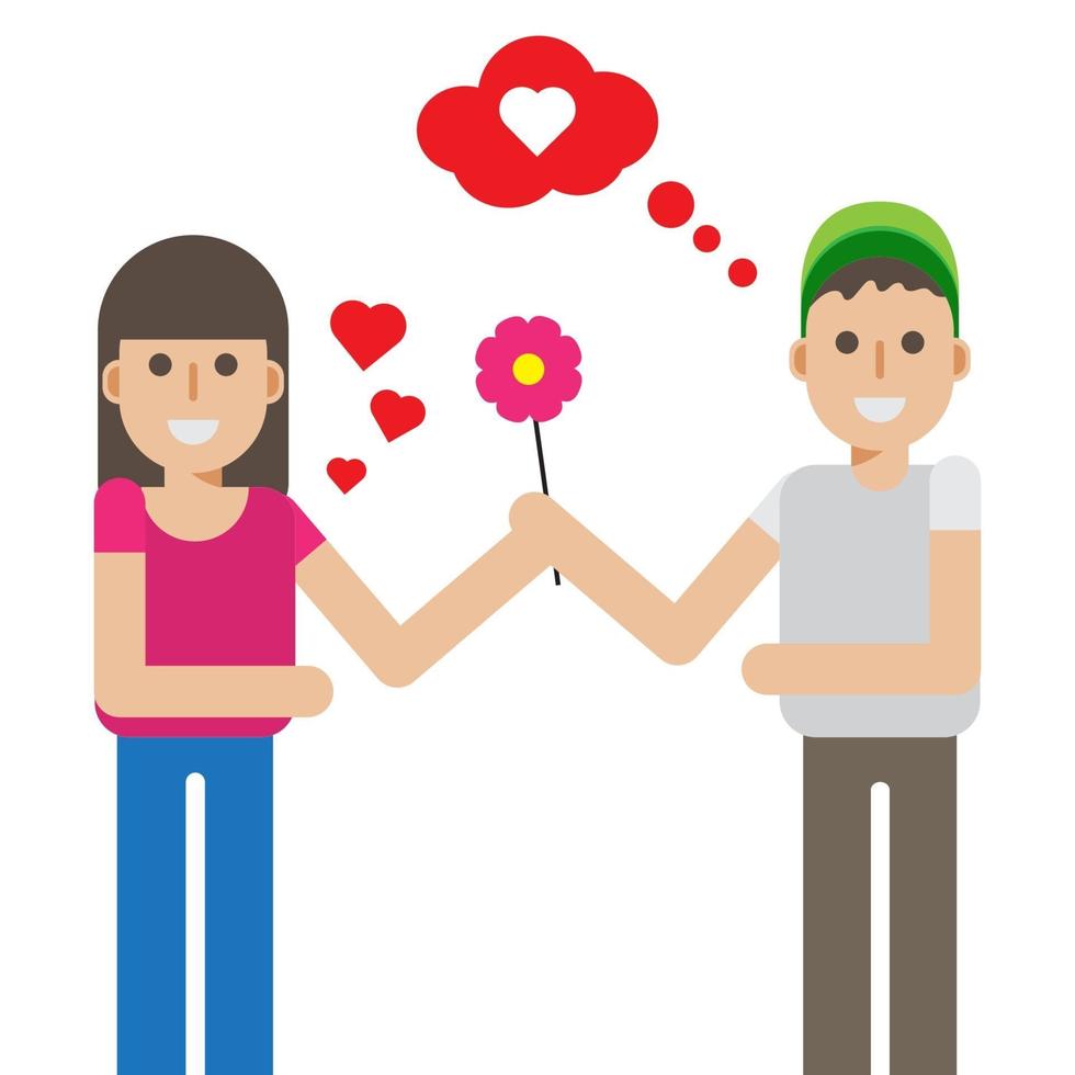 Love concept flat drawing for valentines day vector