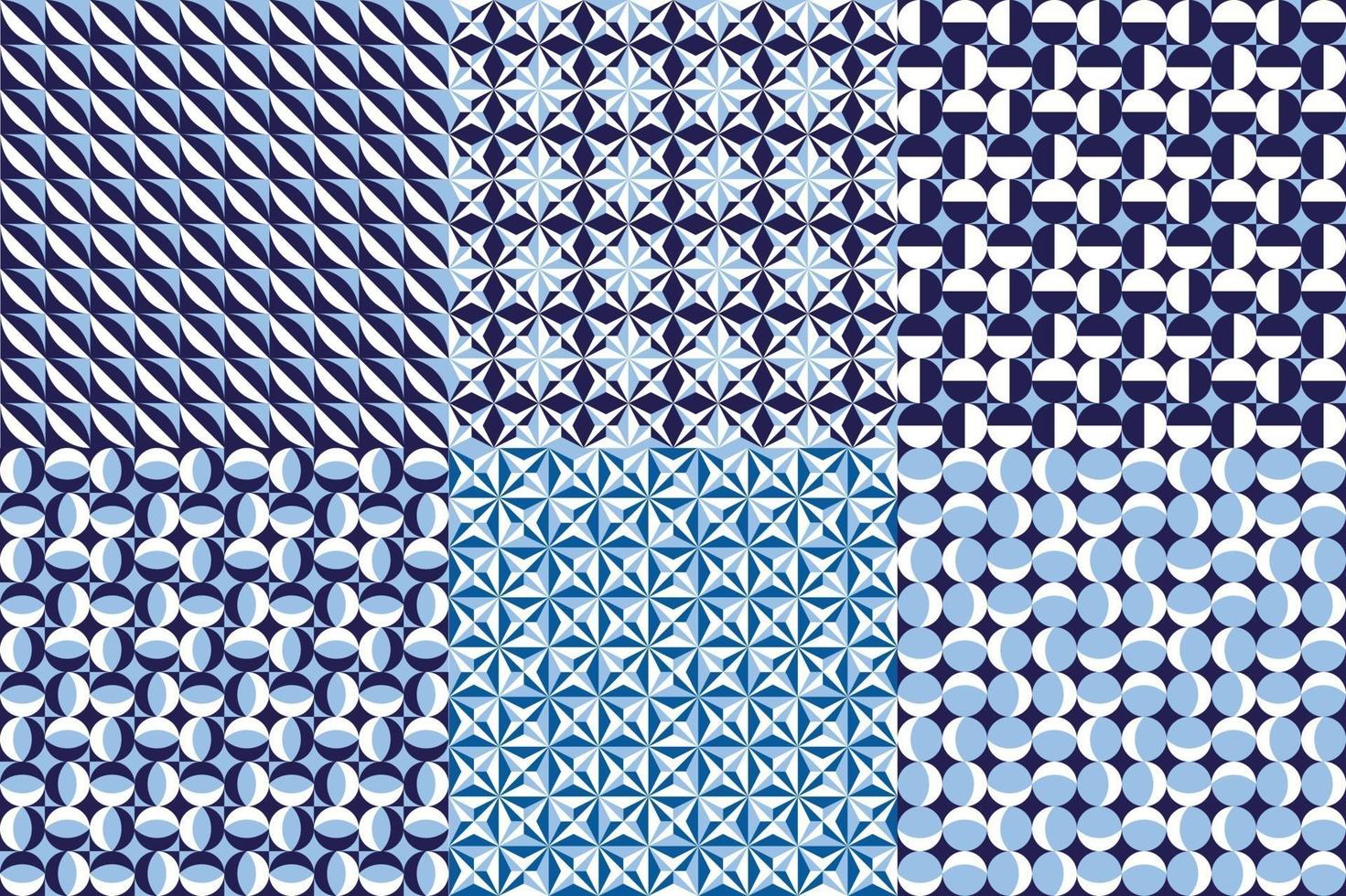 Abstract geometric graphic pattern in blue color vector background for design