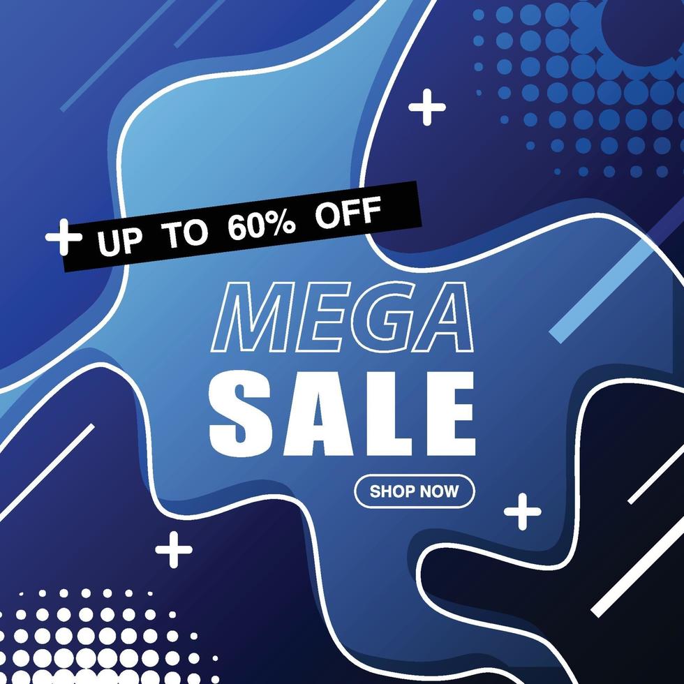 Mega sale web banner design illustration vector