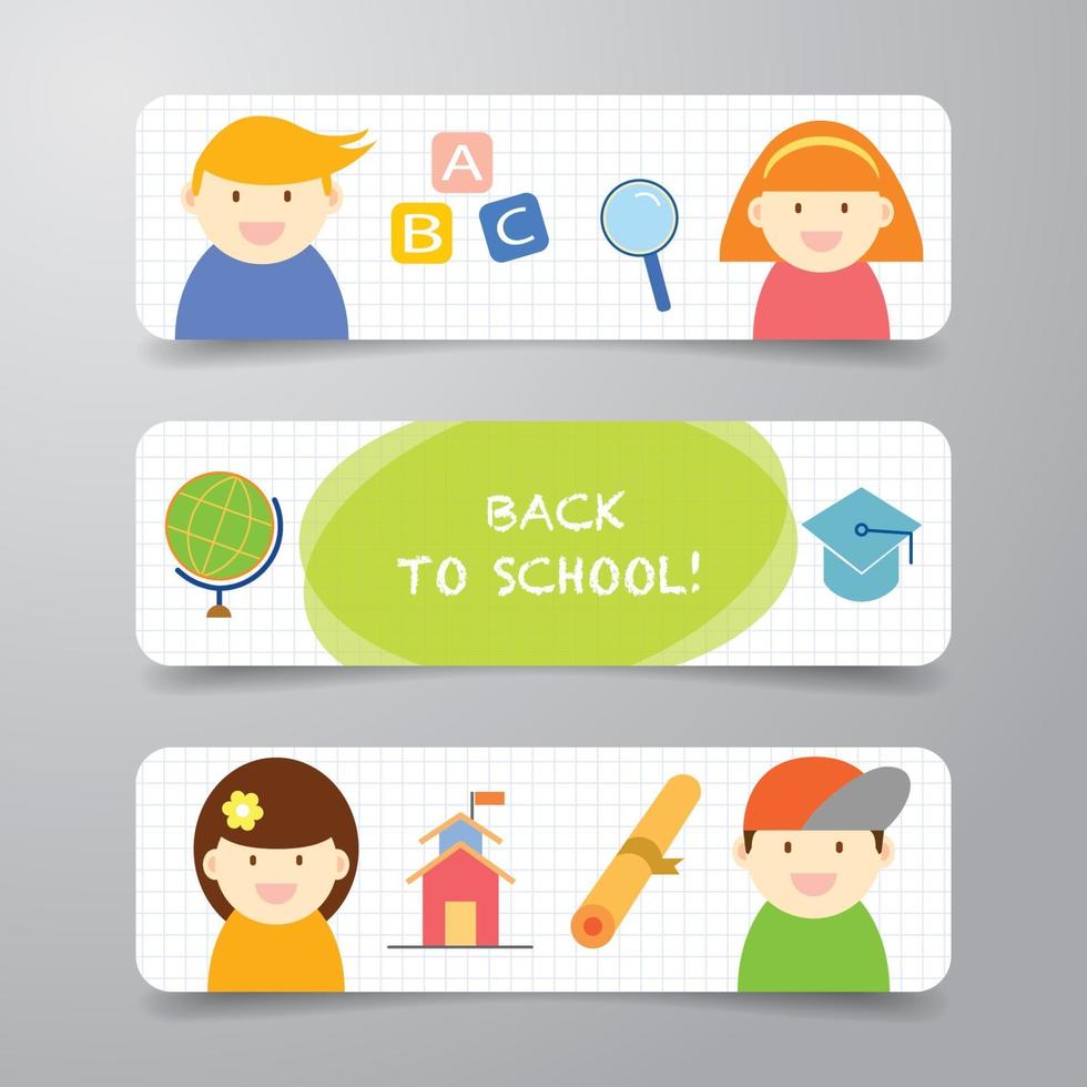 Abstract banner back to school design template vector