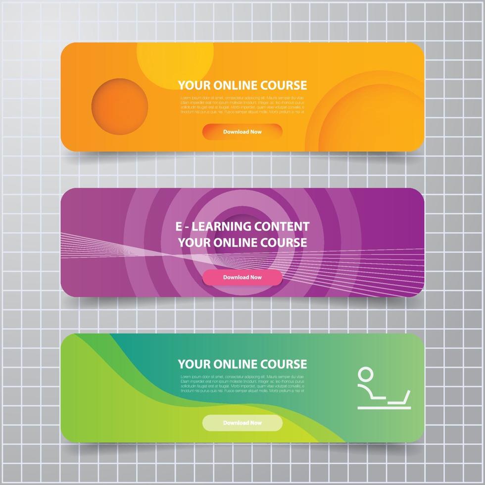 abstract vector background, modern banner e-learning online course design template